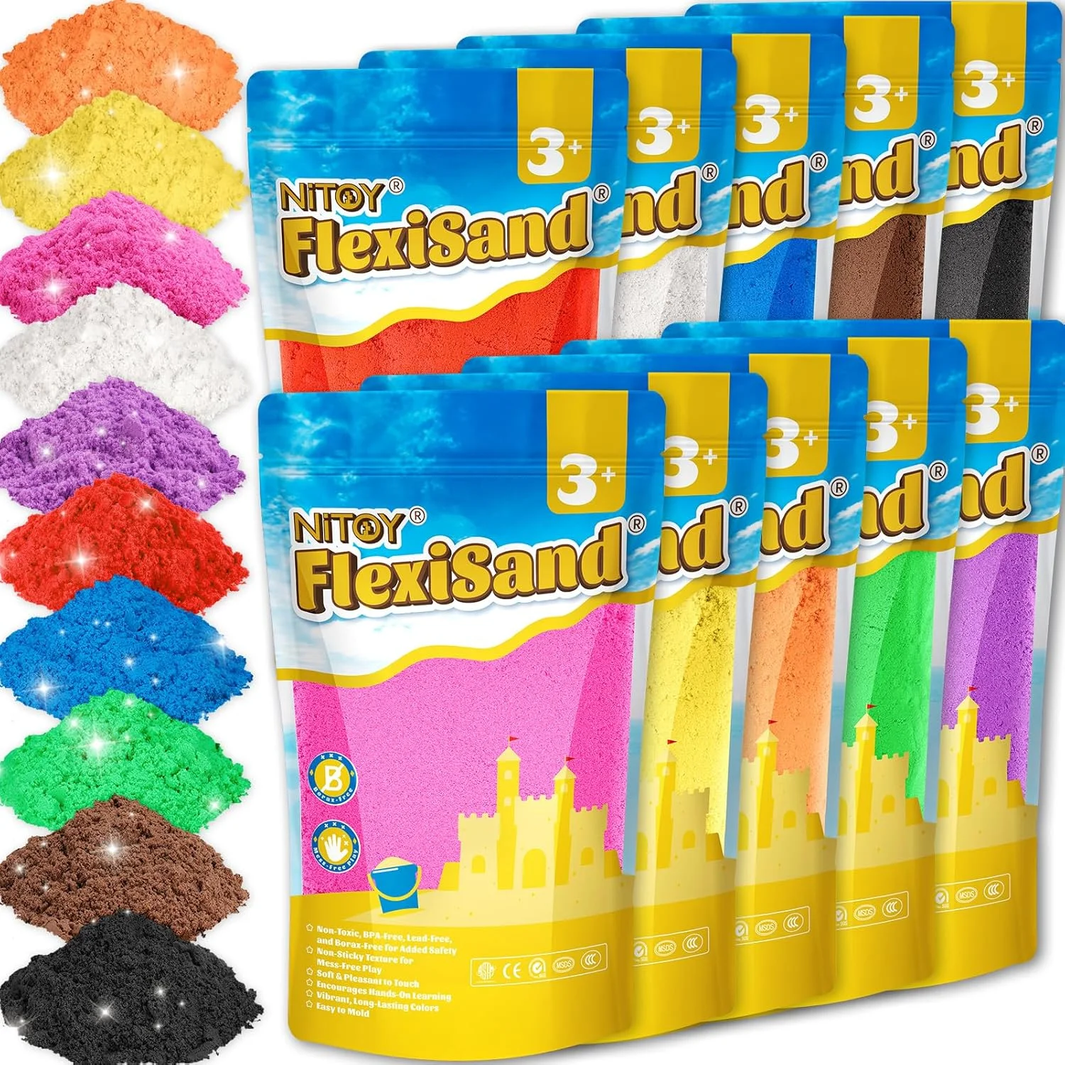 شن بازی (۱۰ کیلوگرم، ۱۰ رنگ)