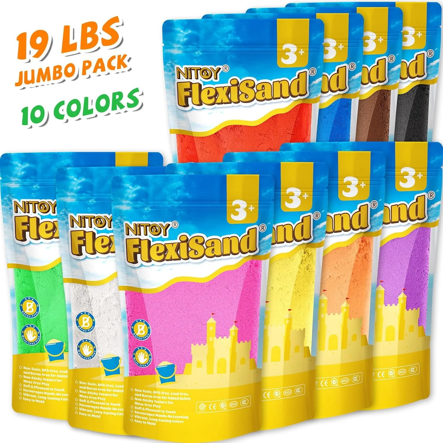 شن بازی (۱۰ کیلوگرم، ۱۰ رنگ)