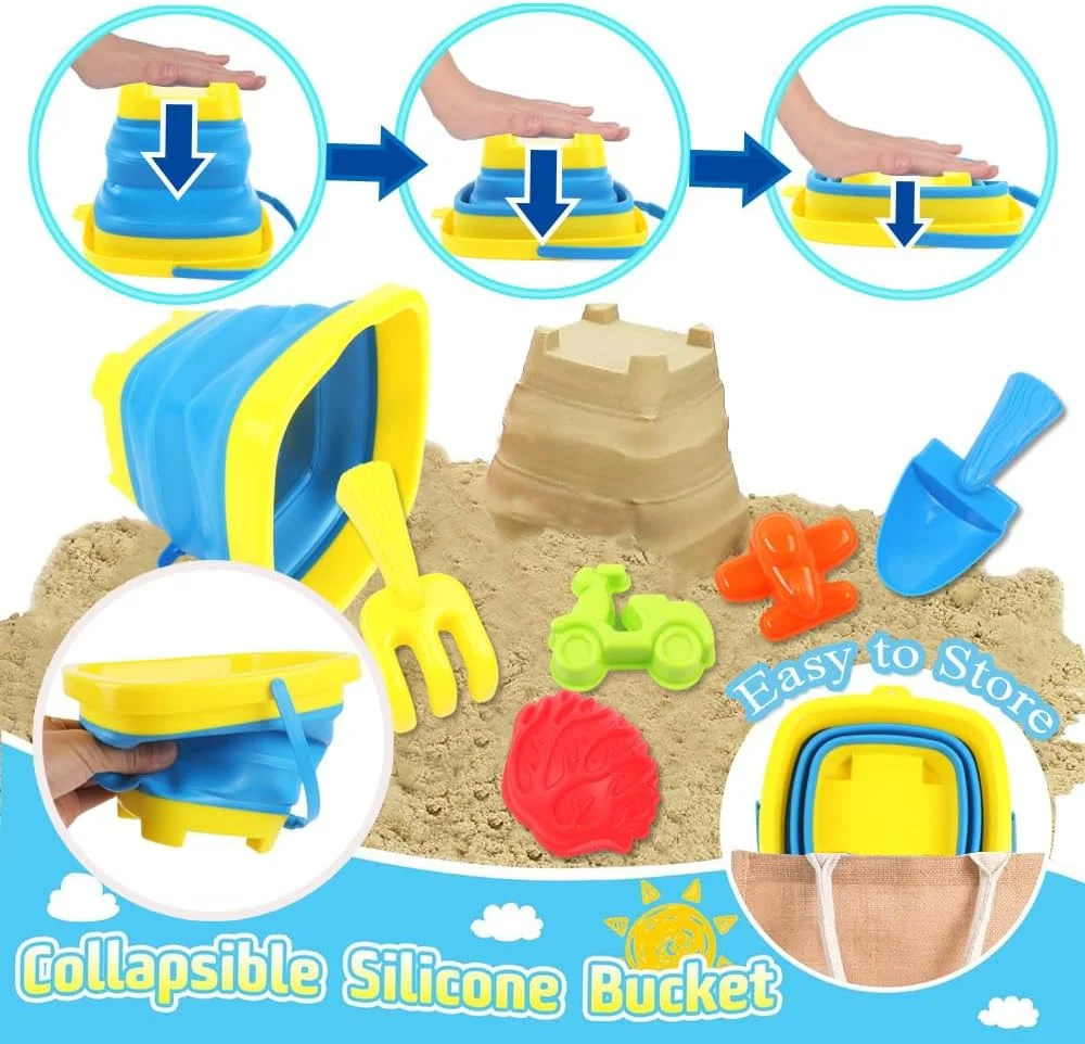 اسباب بازی های شن و ماسه ساحلی موموبیر برای کودکان، سطل و بیلچه، اسباب بازی های قلعه شنی برای گودال شن و ماسه با سطل تاشو و قالب های حیوانات دریایی، اسباب بازی های داخلی و خارجی برای کودکان (13 تکه) اسباب بازی های شن و ماسه ساحلی موموبیر برای کودکان، سطل و بیلچه، اسباب بازی های قلعه شنی برای گودال شن و ماسه با سطل تاشو و قالب های حیوانات دریایی، اسباب بازی های داخلی و خارجی برای کودکان (13 تکه)