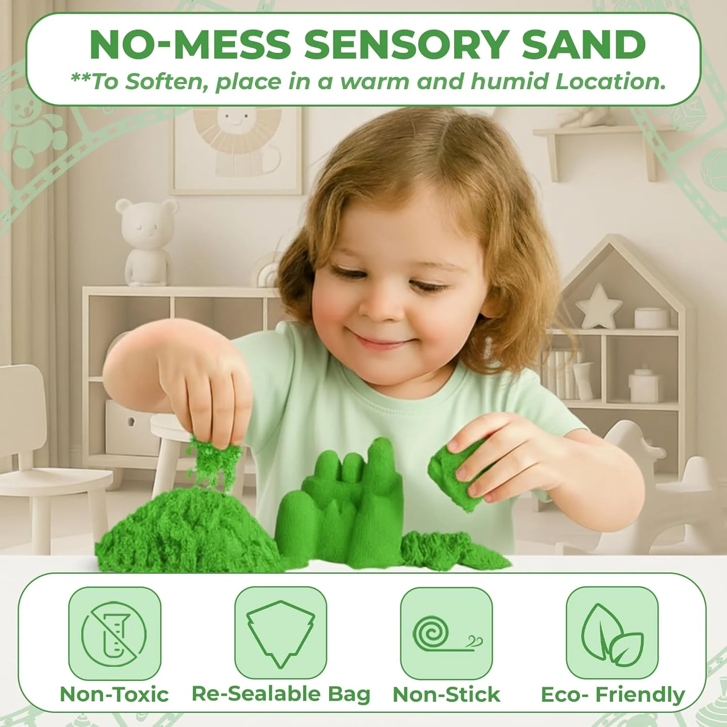 شن بازی نرم و منعطف کودک راتنا (سبز، 500 گرم) شن بازی نرم و منعطف کودک راتنا (سبز، 500 گرم)