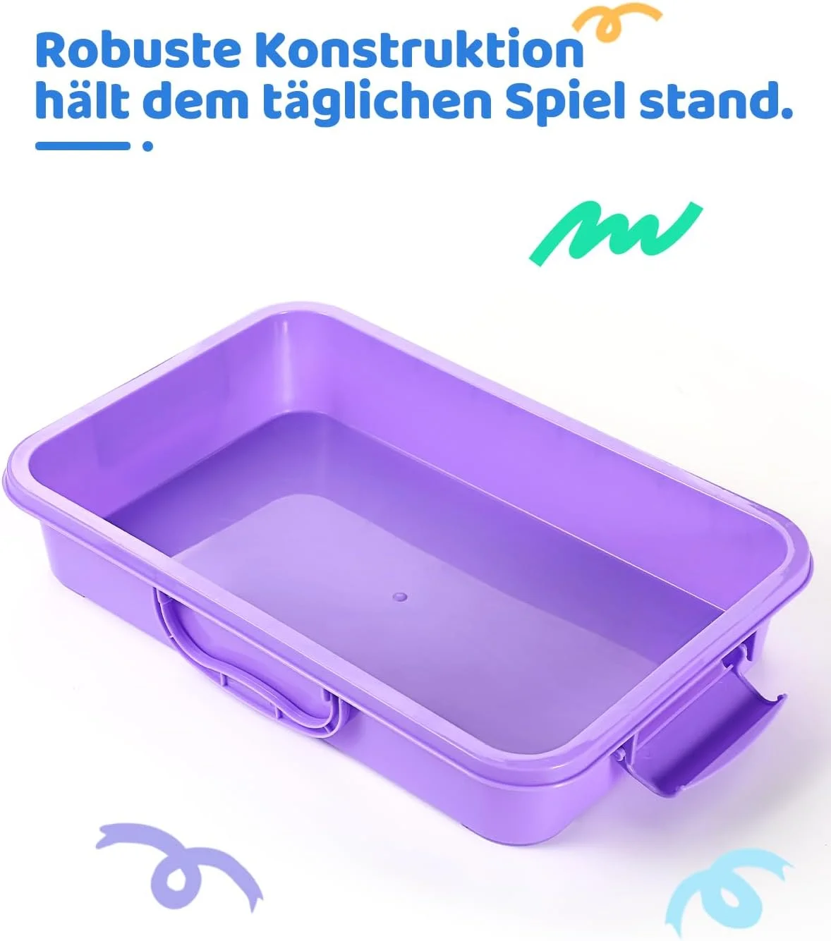 دو عدد سینی شن بازی حسی با درب و دسته، ظرف قابل حمل جعبه شنی حسی برای کودکان، سینی فعالیت پلاستیکی برای کودکان نوپا، صورتی