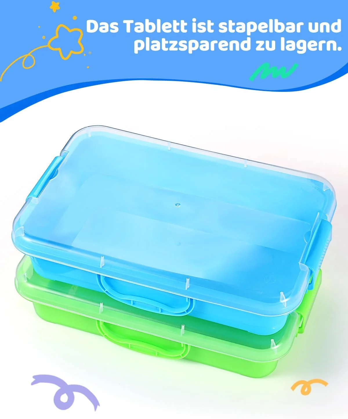 دو عدد سینی شن بازی حسی با درب و دسته، ظرف قابل حمل جعبه شنی حسی برای کودکان، سینی فعالیت پلاستیکی برای کودکان نوپا، صورتی