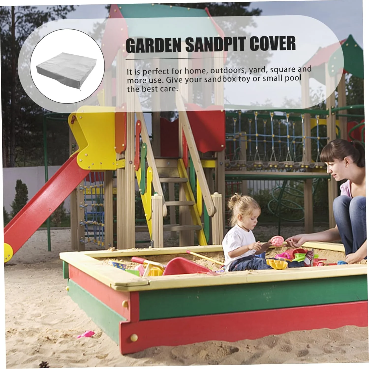 روکش محافظ توری استخر کودک، گودال آتش مربع، سایبان جعبه شنی مربع با روکش استخر بند کشی