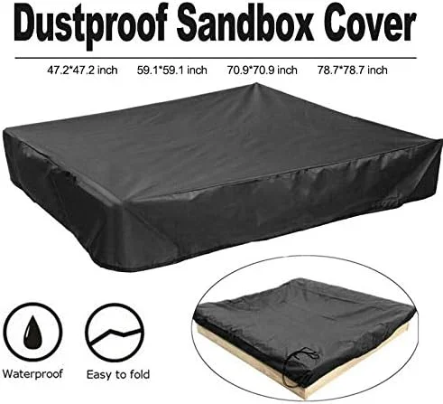 روکش جعبه شن Maius، روکش محافظ مربعی برای دور نگه داشتن شن و اسباب بازی ها از گرد و غبار و باران، سایبان جعبه شن با بند کشی، روکش استخر جعبه شنی