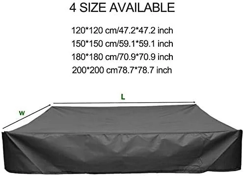 روکش جعبه شن Maius، روکش محافظ مربعی برای دور نگه داشتن شن و اسباب بازی ها از گرد و غبار و باران، سایبان جعبه شن با بند کشی، روکش استخر جعبه شنی