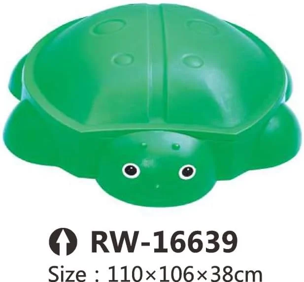 استخر شن لاک پشتی کودک RBW TOYS با درپوش، ابعاد 110x106x38 سانتی متر، رنگ سبز
