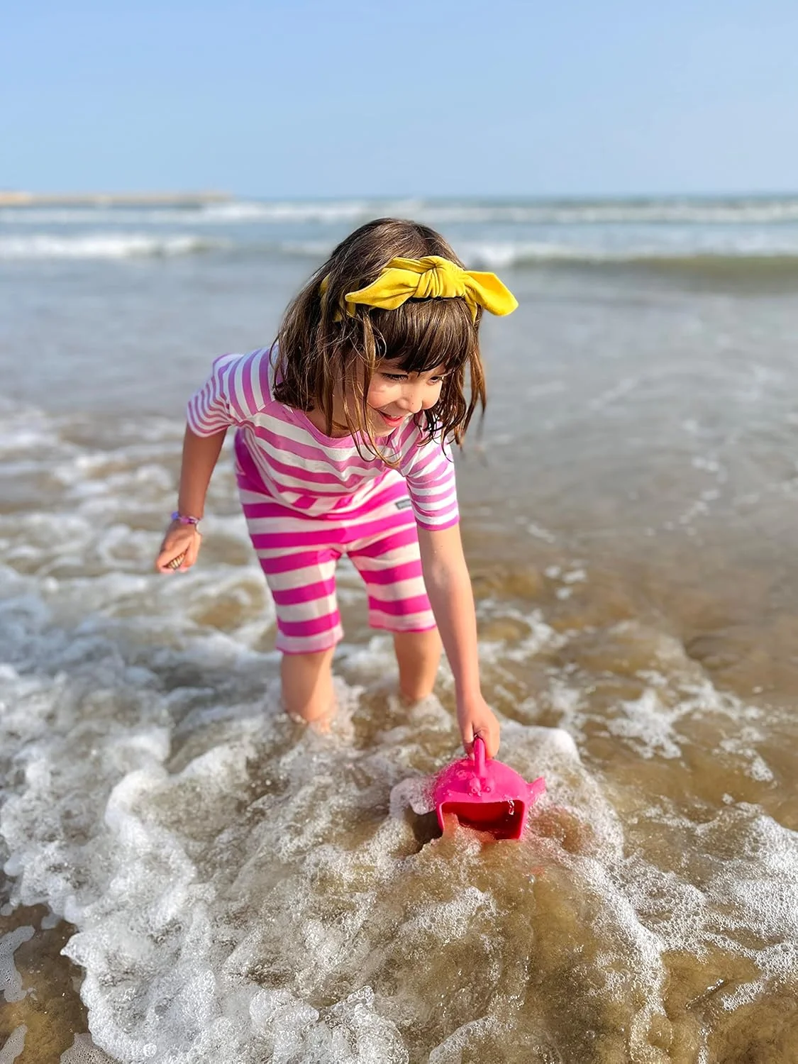 اسکوپ جمع‌شونده - اسباب‌بازی حمام کودک، اسباب‌بازی ساحلی و ابزار باغبانی برای بازی های کثیف - اسکوپ سیلیکونی نرم برای گودال شن، بازی های ساحلی، میز آب و بازی حسی