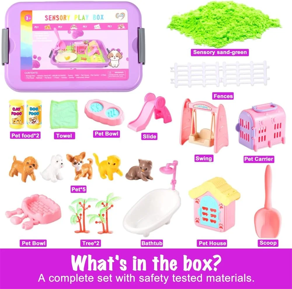جعبه حسی حیوانات خانگی، جعبه شن بازی سگ و گربه AZONEE برای کودکان، کیت شن بازی کودکان، مجموعه بازی حیوانات خانگی با شن حسی، مجموعه بازی مراقبت از حیوانات خانگی، اسباب بازی ساحلی نقش آفرینی، هدیه تولد جعبه حسی حیوانات خانگی، جعبه شن بازی سگ و گربه AZONEE برای کودکان، کیت شن بازی کودکان، مجموعه بازی حیوانات خانگی با شن حسی، مجموعه بازی مراقبت از حیوانات خانگی، اسباب بازی ساحلی نقش آفرینی، هدیه تولد