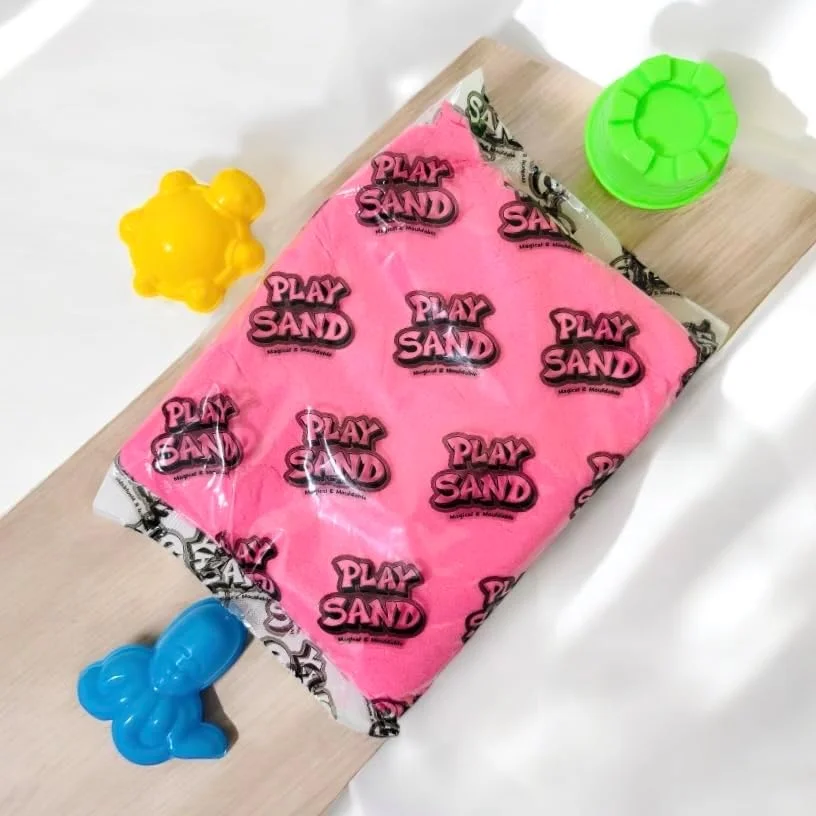 شن بازی رنگ صورتی ۵۰۰ گرمی LUCKY STARZZZ، غیر چسبنده و هرگز خشک نمی شود، شن با کیفیت غیر سمی، سطل شن همراه با قالب های مختلف، سرگرمی خلاقانه برای کودکان (PSLS02 شن صورتی ۵۰۰ گرمی)