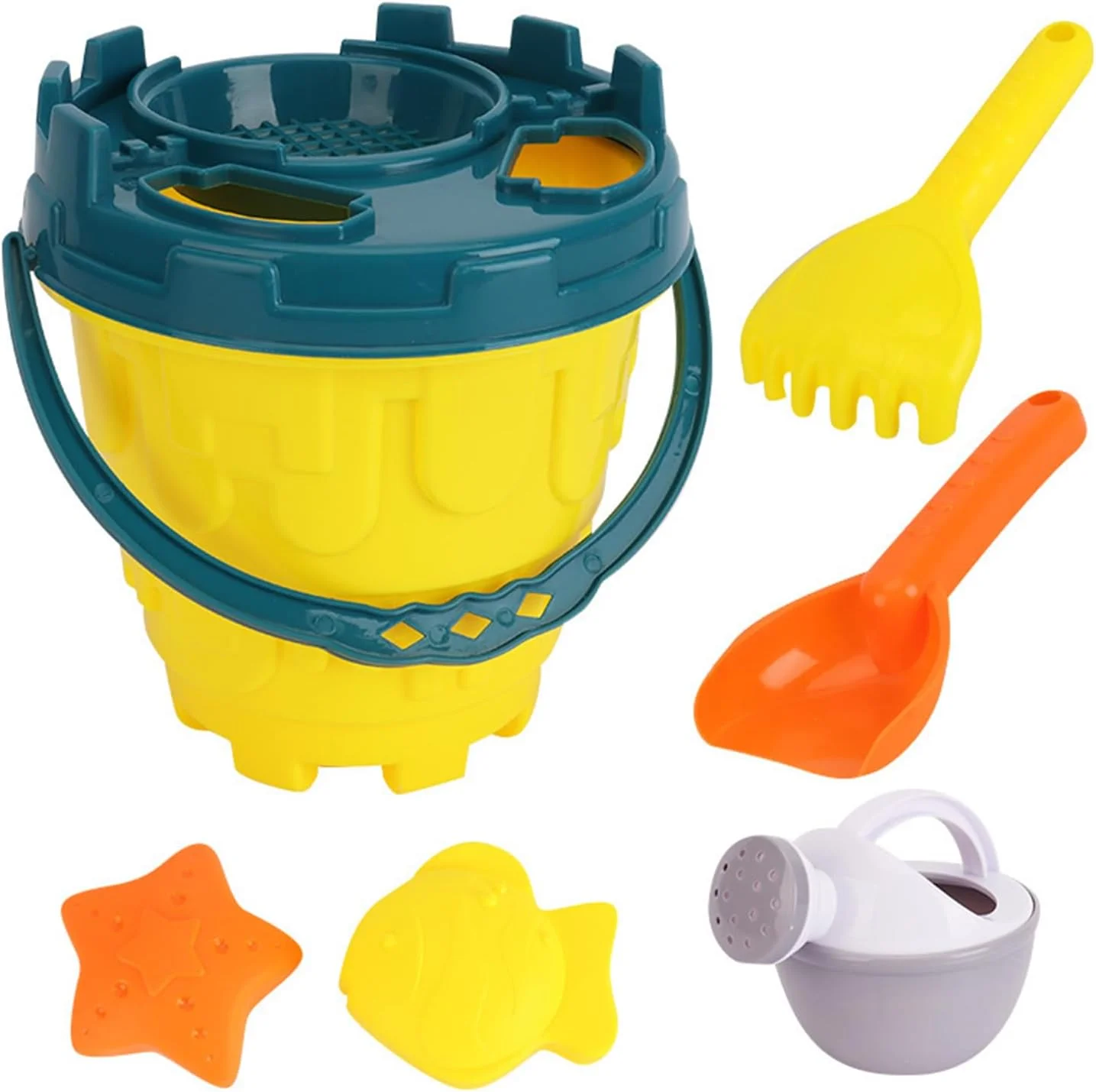 مجموعه بازی شن و آب SKEIDO – بیل و سطل 6 تکه برای کودکان 3 تا 12 سال، اسباب بازی های ساحلی بادوام مجموعه بازی شن و آب SKEIDO – بیل و سطل 6 تکه برای کودکان 3 تا 12 سال، اسباب بازی های ساحلی بادوام