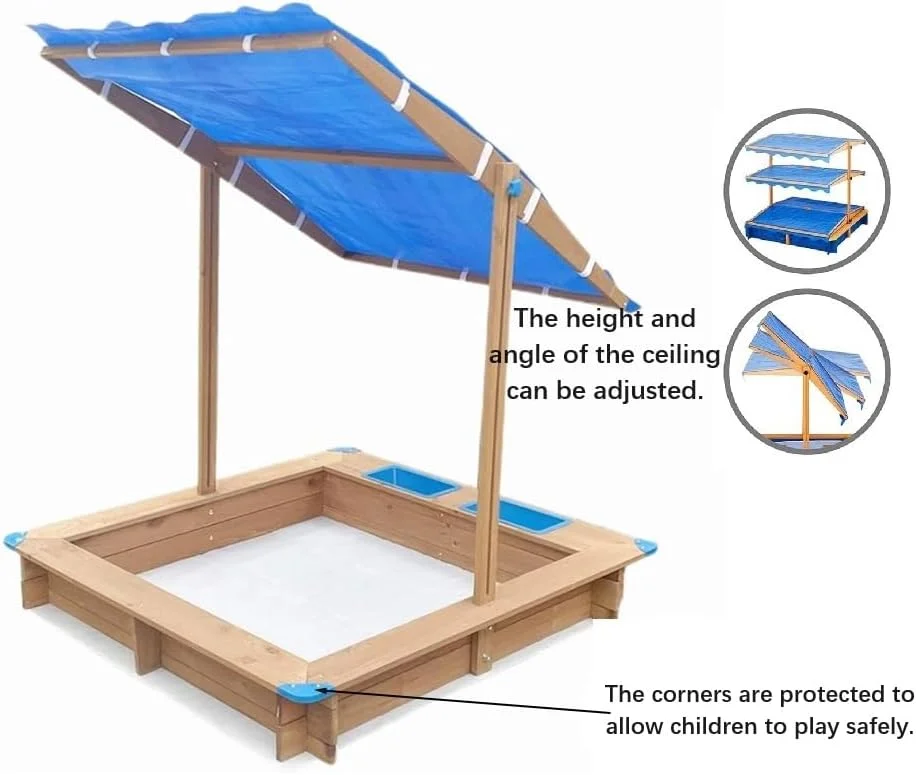 حوضچه شن چوبی کودکان TAYGUM با درب، جعبه شن بزرگ فضای باز با سایبان چرخشی برای باغ، ارتفاع قابل تنظیم، جعبه شن برای کودکان حوضچه شن چوبی کودکان TAYGUM با درب، جعبه شن بزرگ فضای باز با سایبان چرخشی برای باغ، ارتفاع قابل تنظیم، جعبه شن برای کودکان