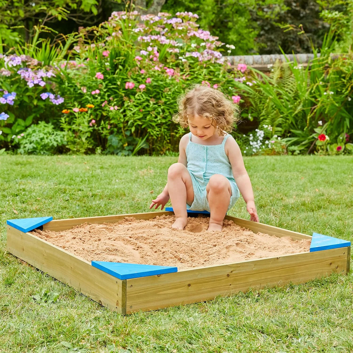 حوضچه شن چوبی TP Toys به همراه درب و آستر، حوضچه شن برای کودکان بالای 2 سال حوضچه شن چوبی TP Toys به همراه درب و آستر، حوضچه شن برای کودکان بالای 2 سال