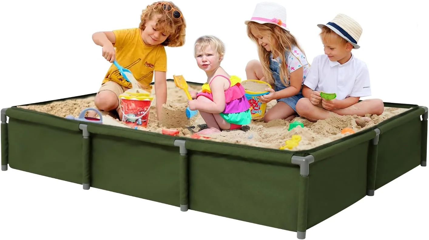 جعبه شنی تاشو پارچه آکسفورد مناسب کودکان برای بازی در فضای باز، هدیه ای برای کودکان، مناسب ساحل، حیاط خلوت، چمن، باغ، نصب آسان جعبه شنی تاشو پارچه آکسفورد مناسب کودکان برای بازی در فضای باز، هدیه ای برای کودکان، مناسب ساحل، حیاط خلوت، چمن، باغ، نصب آسان