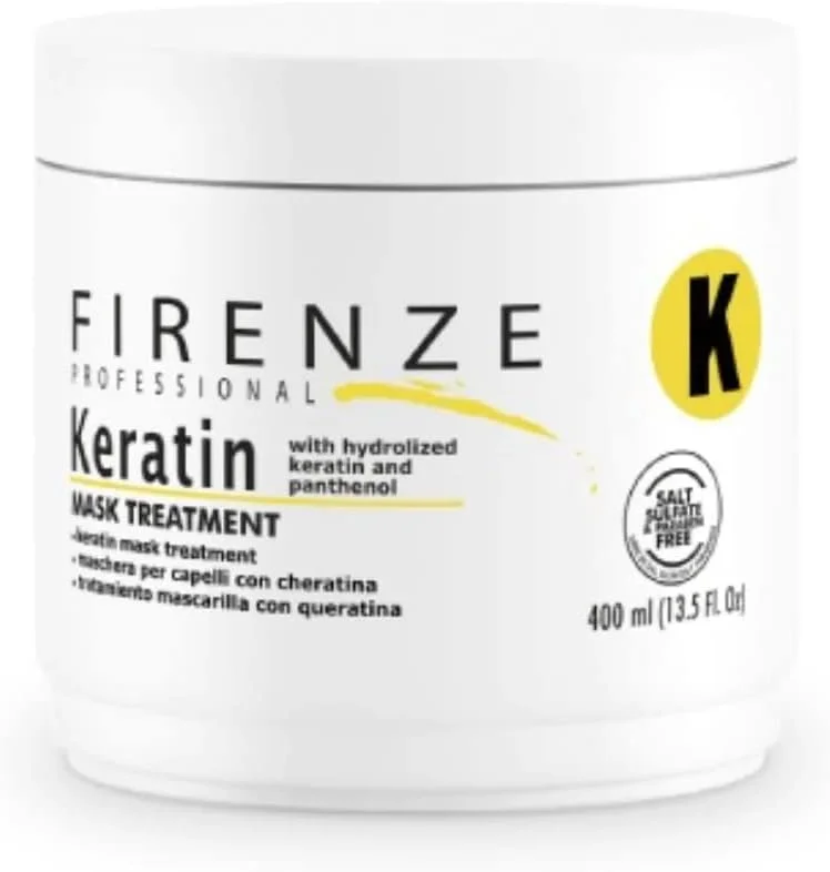 ماسک مو کراتین حرفه ای Firenze (بدون سولفات، نمک و پارابن) 400 میلی لیتر به همراه کیف هدیه قرمز رایگان