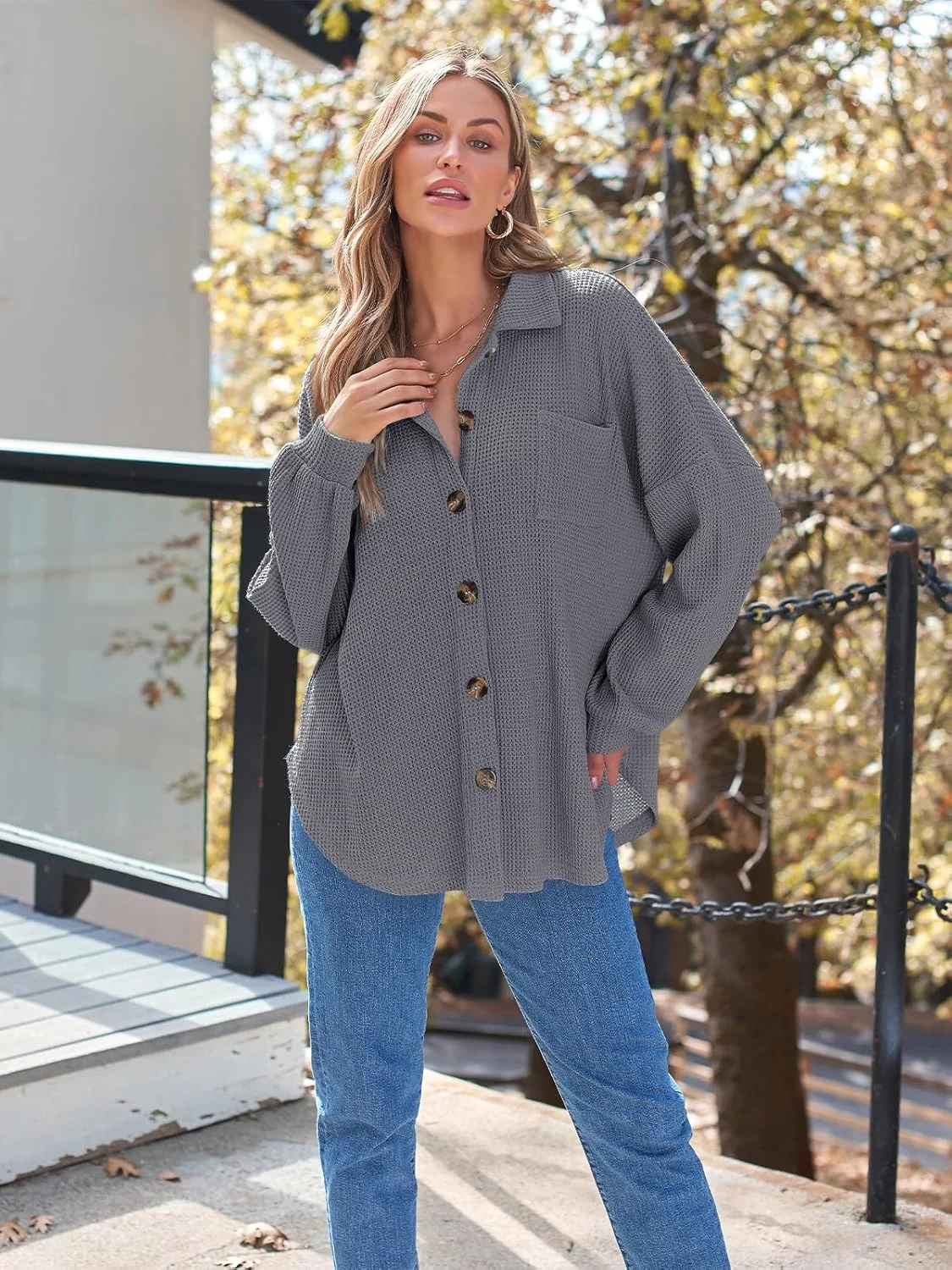 کت های زنانه آتومت، بافت وافل، ژاکت های غیر رسمی، پیراهن های فلانل دکمه دار، تاپ های مد روز، لباس های پاییزی 2023