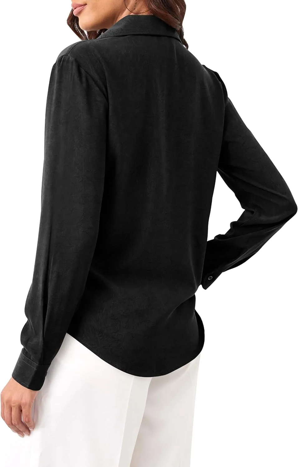 بلوزهای شیفون زنانه، پیراهن های دکمه دار، تاپ های نرم، پیراهن های یقه دار غیر رسمی مناسب کار، سایز XS-XXL