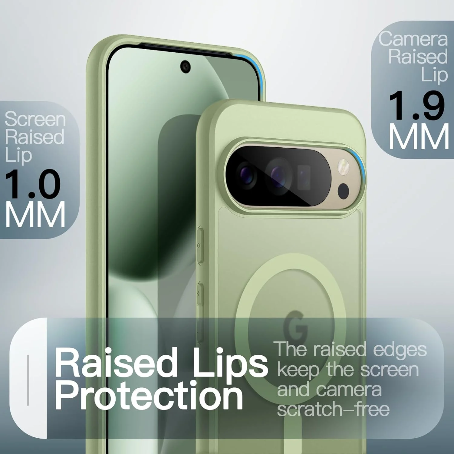 کاور آهنربایی JETech برای گوگل پیکسل 10 پرو XL 2025، سازگار با شارژر MagSafe و Pixelsnap، قاب گوشی ضد ضربه با پشت مات نیمه شفاف (یشمی)