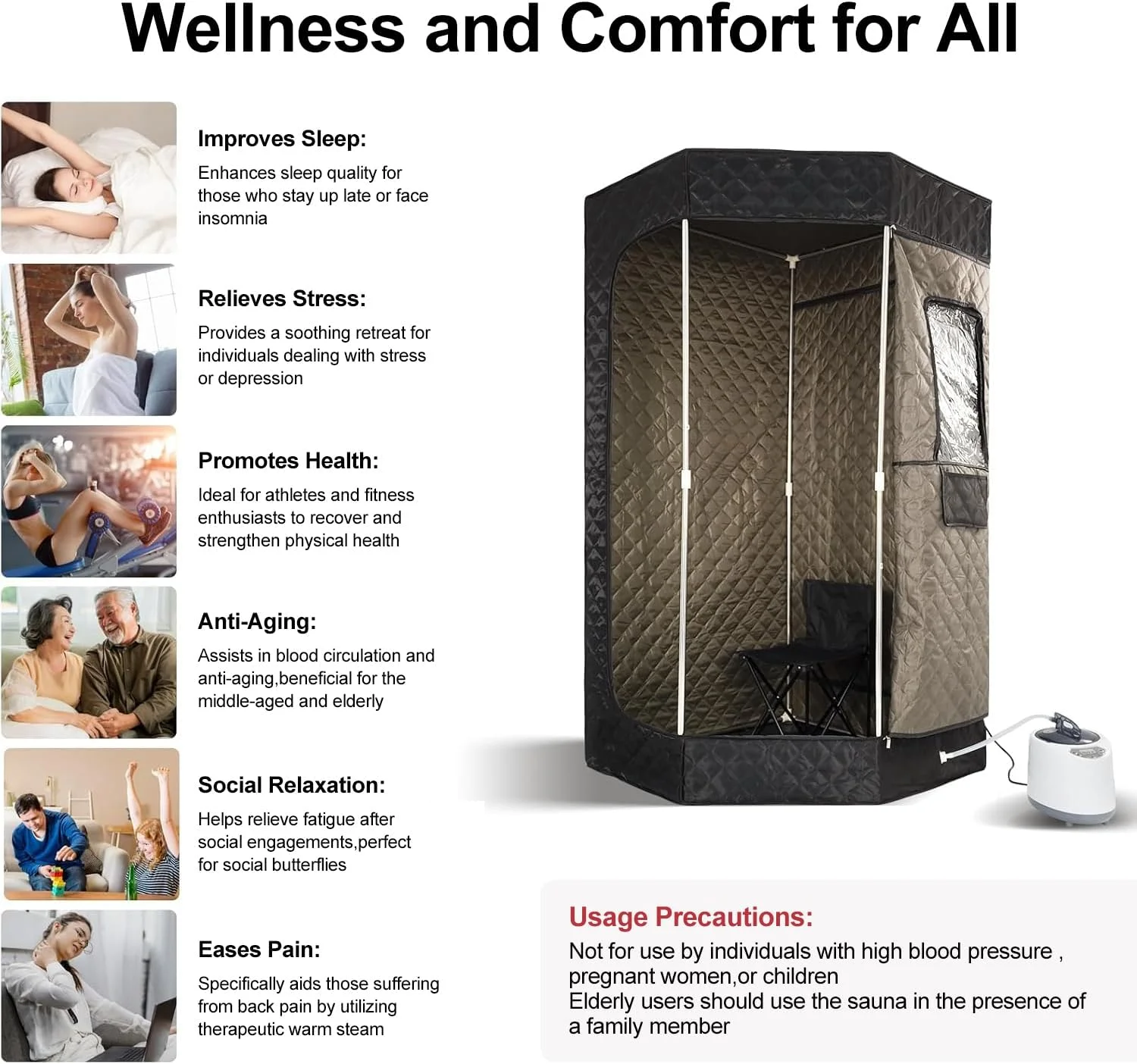 سونا بخار قابل حمل خانگی، چادر سونا پنج ضلعی سایز بزرگ برای اسپا خانگی با بخارگر 3 لیتری 1200 واتی، اتاق بخار جعبه سونای شخصی سرپوشیده با کنترل از راه دور و صندلی تاشو برای آقایان و بانوان سونا بخار قابل حمل خانگی، چادر سونا پنج ضلعی سایز بزرگ برای اسپا خانگی با بخارگر 3 لیتری 1200 واتی، اتاق بخار جعبه سونای شخصی سرپوشیده با کنترل از راه دور و صندلی تاشو برای آقایان و بانوان