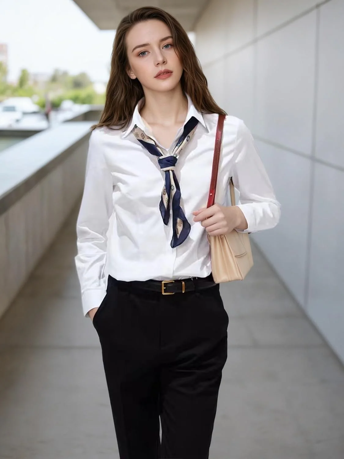 پیراهن آستین بلند دکمه دار زنانه بنینوس، پلیسه دار