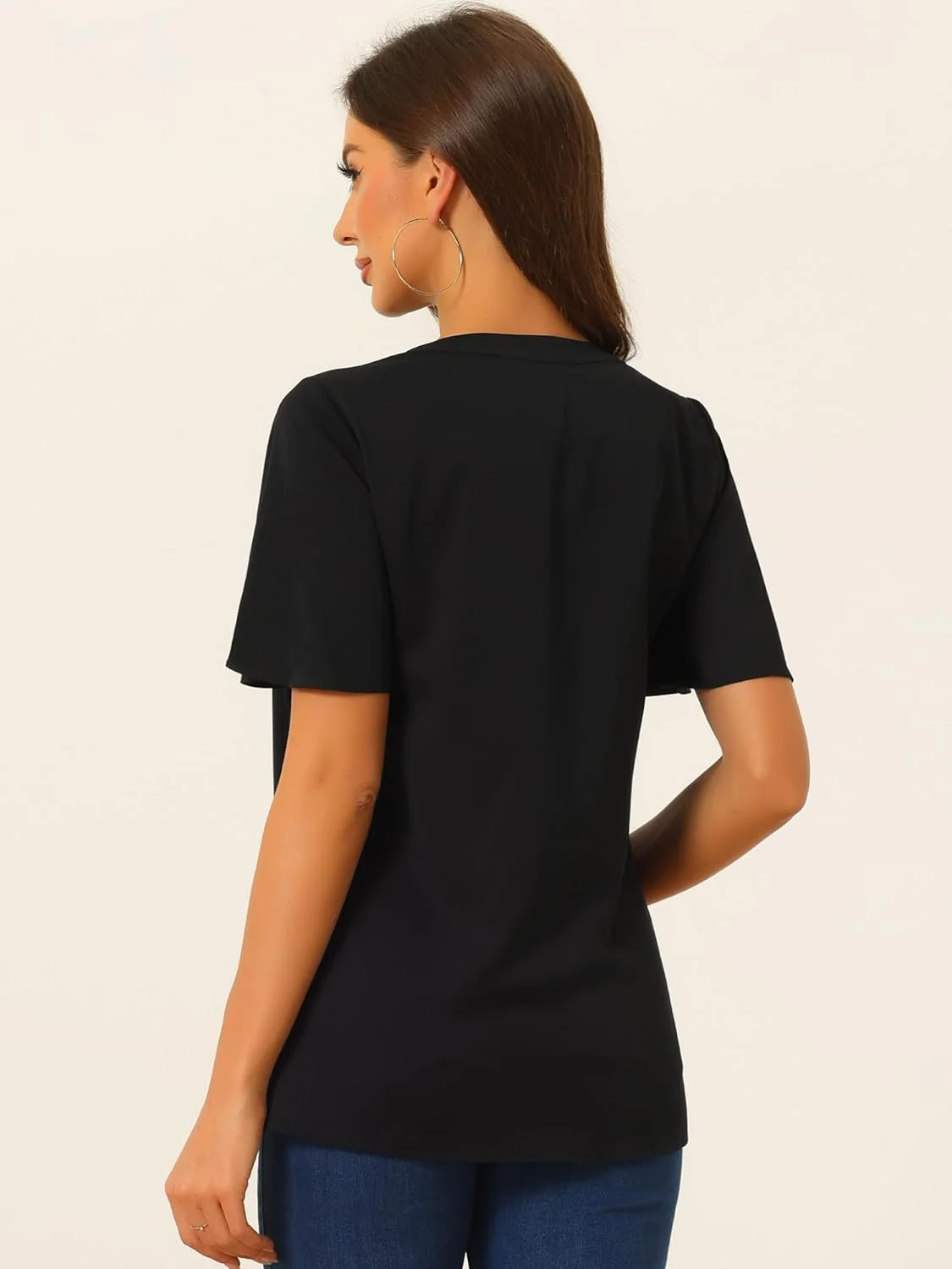 بلوز یقه هفت زنانه، تاپ های غیر رسمی شیک، پیراهن دکمه دار، مناسب کار و تجارت، تیشرت آستین کوتاه