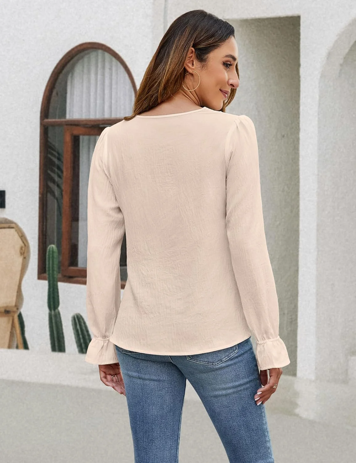 BMJL بلوز زنانه، شومیز آستین بلند یقه نامتقارن، مناسب استایل کژوال، کار و پاییز