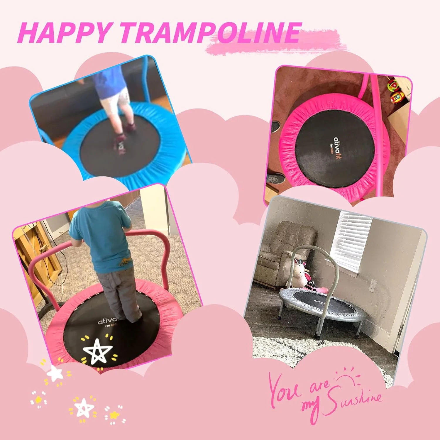 ترامپولین 90 سانتیمتری تاشو Ativafit برای کودکان، با دسته فومی راحت، مناسب بازی در فضای داخلی و خارجی خانه، برای تفریح پسران و دختران ترامپولین 90 سانتیمتری تاشو Ativafit برای کودکان، با دسته فومی راحت، مناسب بازی در فضای داخلی و خارجی خانه، برای تفریح پسران و دختران