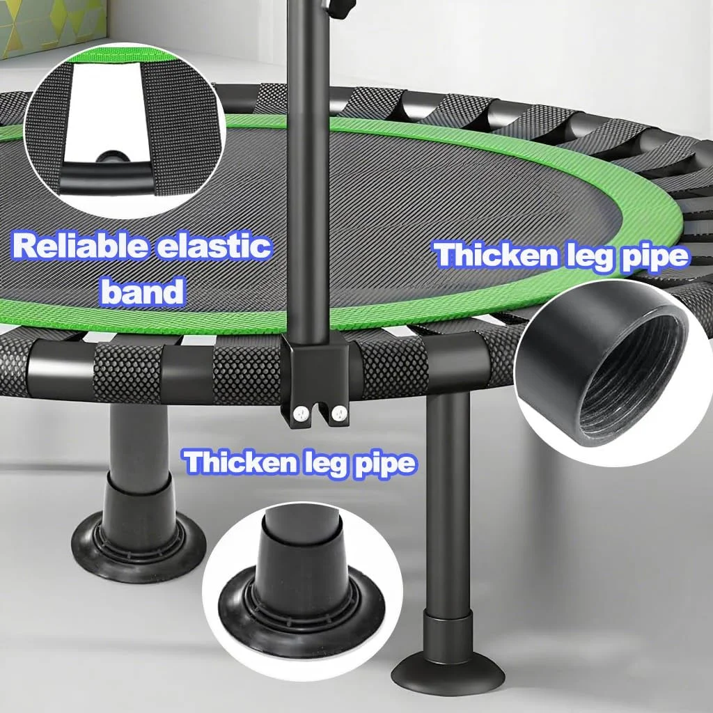 ترامپولین تاشو ANTOLE برای بزرگسالان و کودکان، تجهیزات ورزشی خانگی ریباندر 40 اینچی، ترامپولین ریباندر با نرده فومی با ارتفاع قابل تنظیم ترامپولین تاشو ANTOLE برای بزرگسالان و کودکان، تجهیزات ورزشی خانگی ریباندر 40 اینچی، ترامپولین ریباندر با نرده فومی با ارتفاع قابل تنظیم