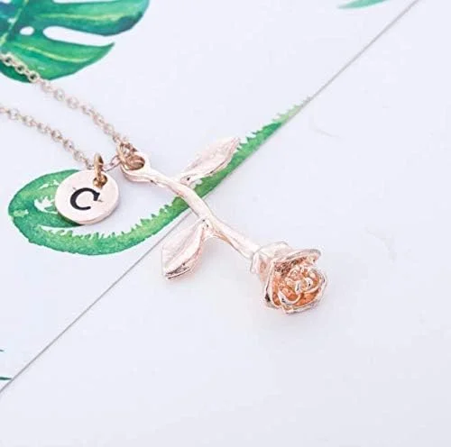 گردنبند آویز گل رز - طلایی رزگلد گردنبند آویز گل رز - طلایی رزگلد