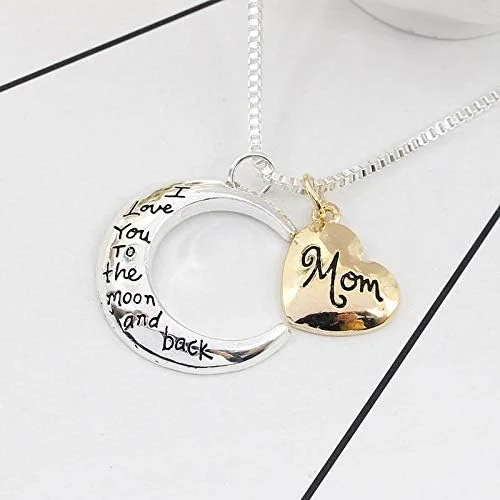 گردنبند آویز با پیام دوستت دارم تا ماه و برگشت برای مادر گردنبند آویز با پیام دوستت دارم تا ماه و برگشت برای مادر