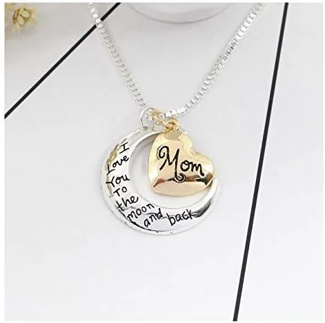 گردنبند آویز با پیام دوستت دارم تا ماه و برگشت برای مادر گردنبند آویز با پیام دوستت دارم تا ماه و برگشت برای مادر