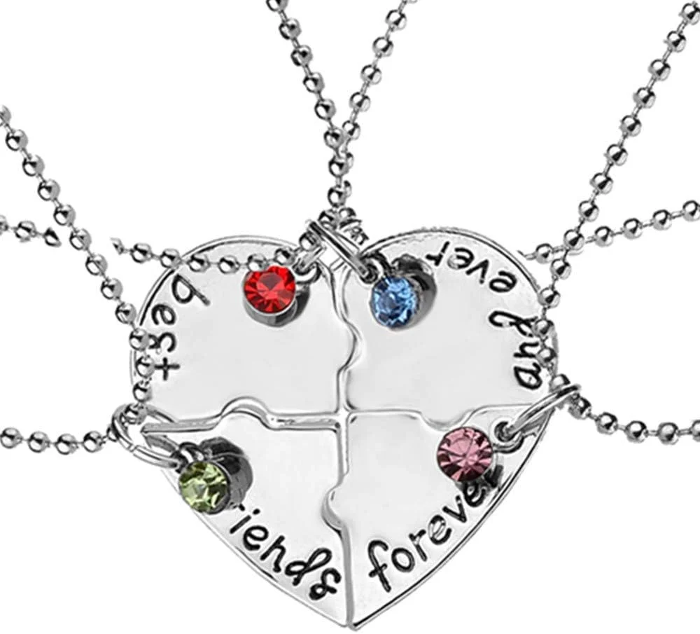 ست گردنبند دوستی برای همیشه - نگین دار - هدیه گردنبند دوستی