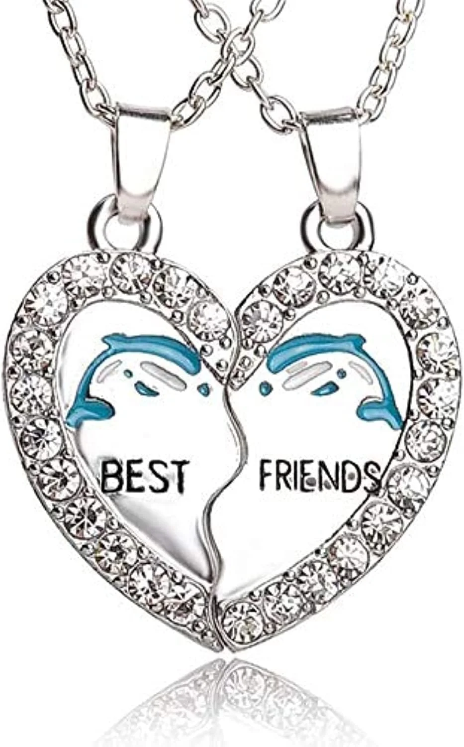 ست گردنبند دوستی با آویز قلب و نگین