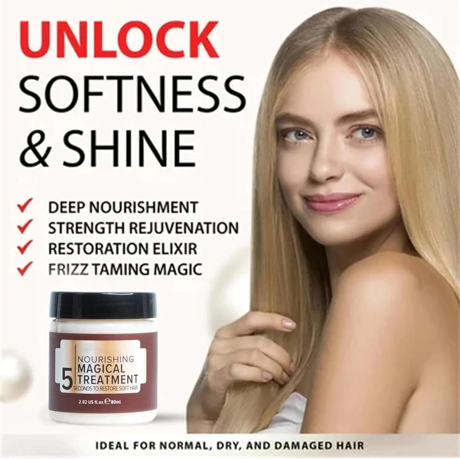 ماسک موی مغذی و ترمیم کننده GIONAR Vikada - ترمیم موهای نرم در 5 ثانیه، کرم ترمیم مو Vikada، ماسک موی کراتینه، ماسک موی کلاژن، نرم کننده عمیق برای موهای خشک و آسیب دیده (3 عدد)