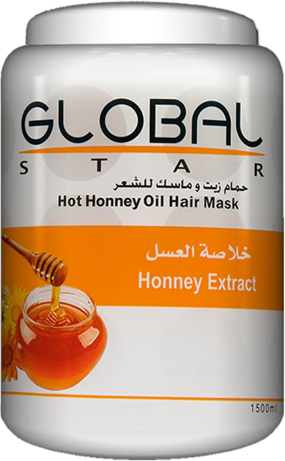 ماسک مو روغن داغ عصاره کراتین عسل و پروتئین گلوبال استار، 1 لیتر