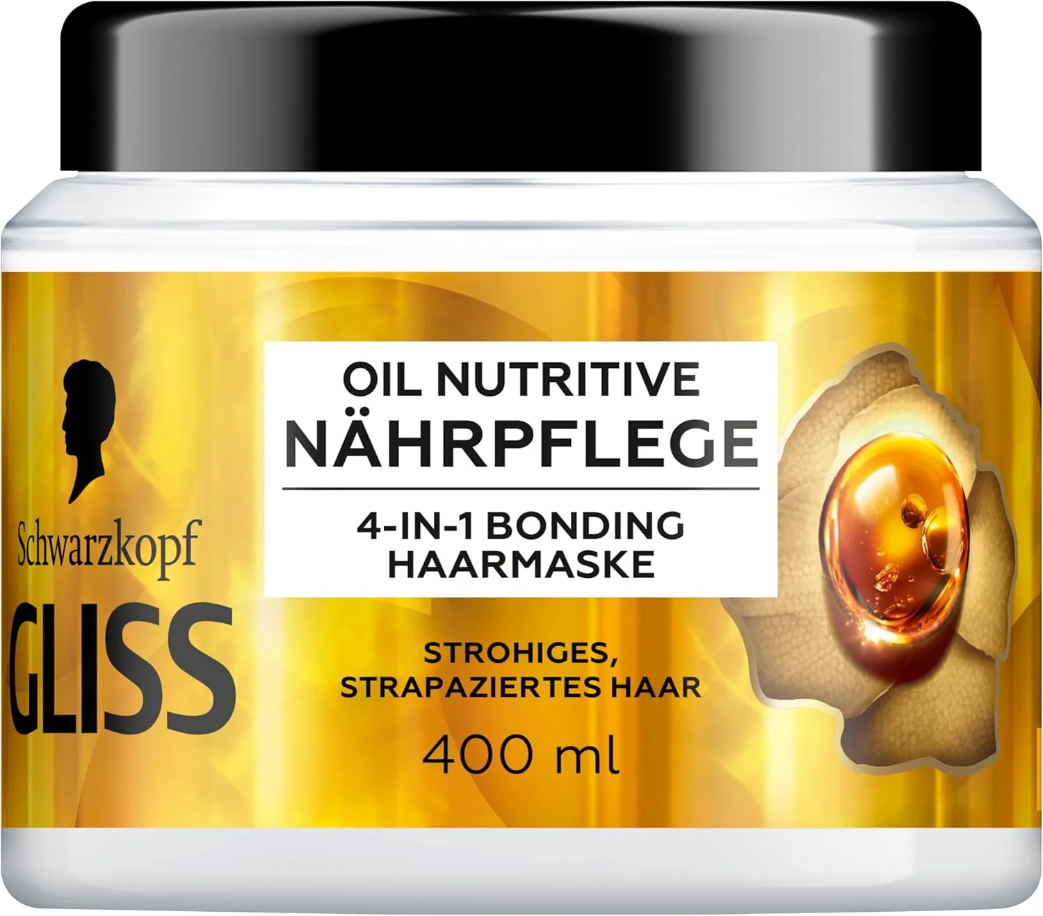 ماسک موی تغذیه کننده گلیس 4 در 1 حاوی روغن مارولا (400 میلی لیتر)، درمان مو با سیستم Haptiq، تغذیه کننده موهای خشک و آسیب دیده، ماسک مو لطافت حسی به مو می بخشد