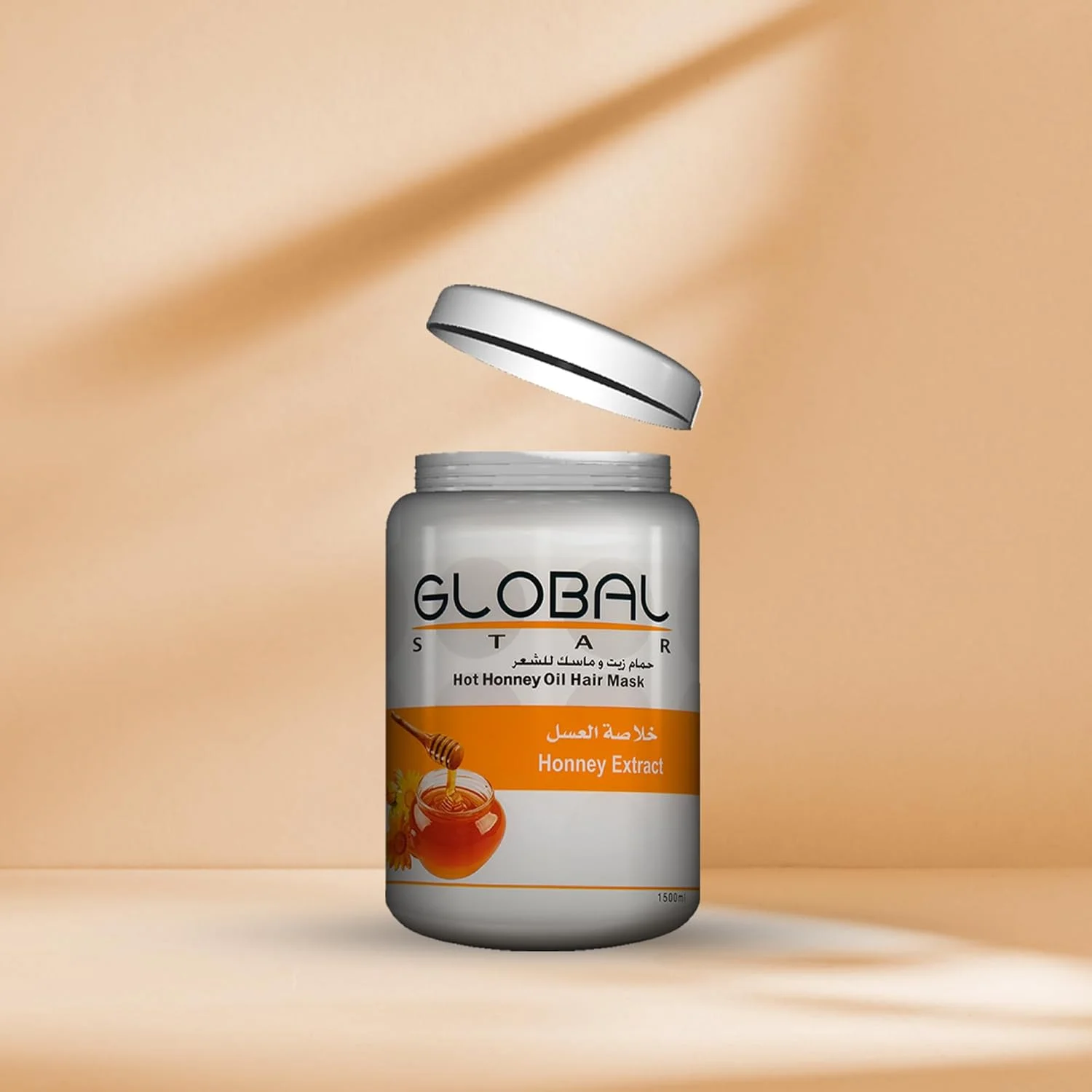 ماسک مو روغن داغ عصاره کراتین عسل و پروتئین گلوبال استار، 1 لیتر