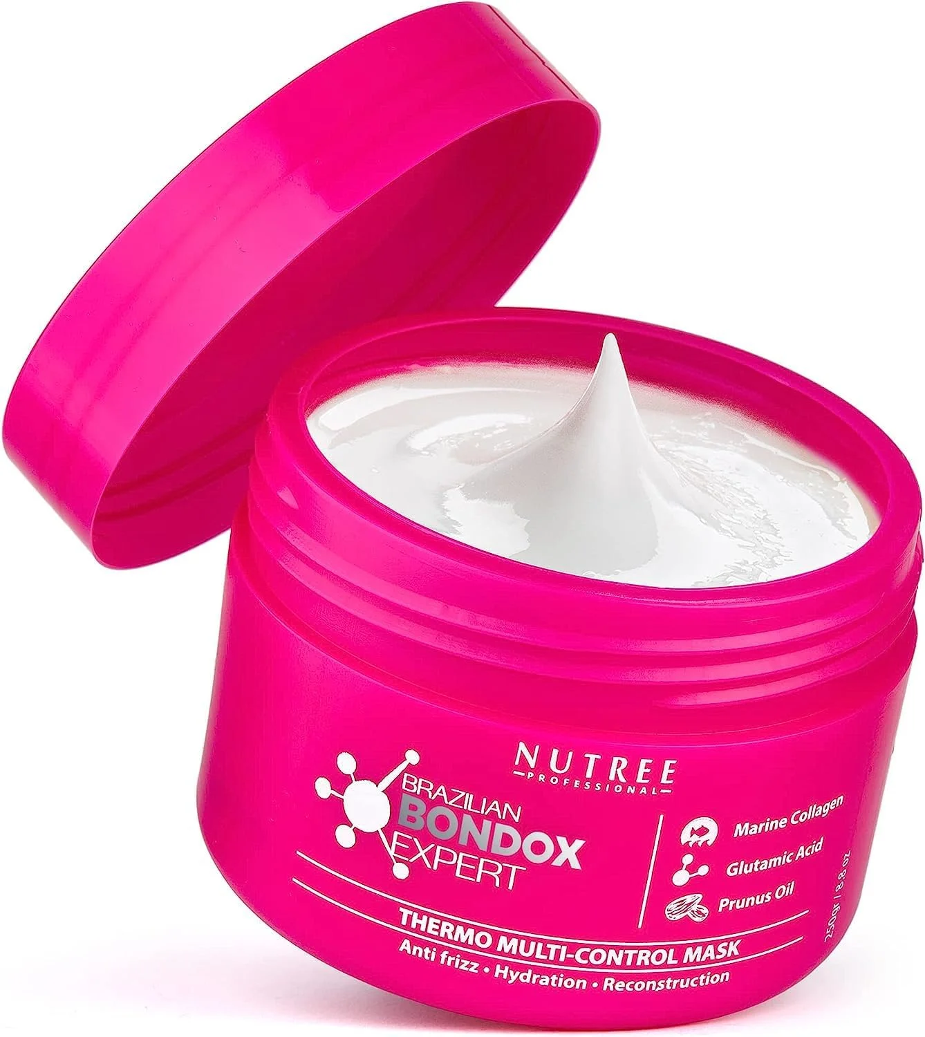 ماسک مو برای موهای آسیب دیده درمان برزیلی بوندوکس - ماسک فعال شده حرارتی 250 گرمی برای موهای خشک و وز | فاقد فرمالدئید و تست حیوانی | نتایج تا 1-3 ماه | روغن بادام برای ترمیم مو