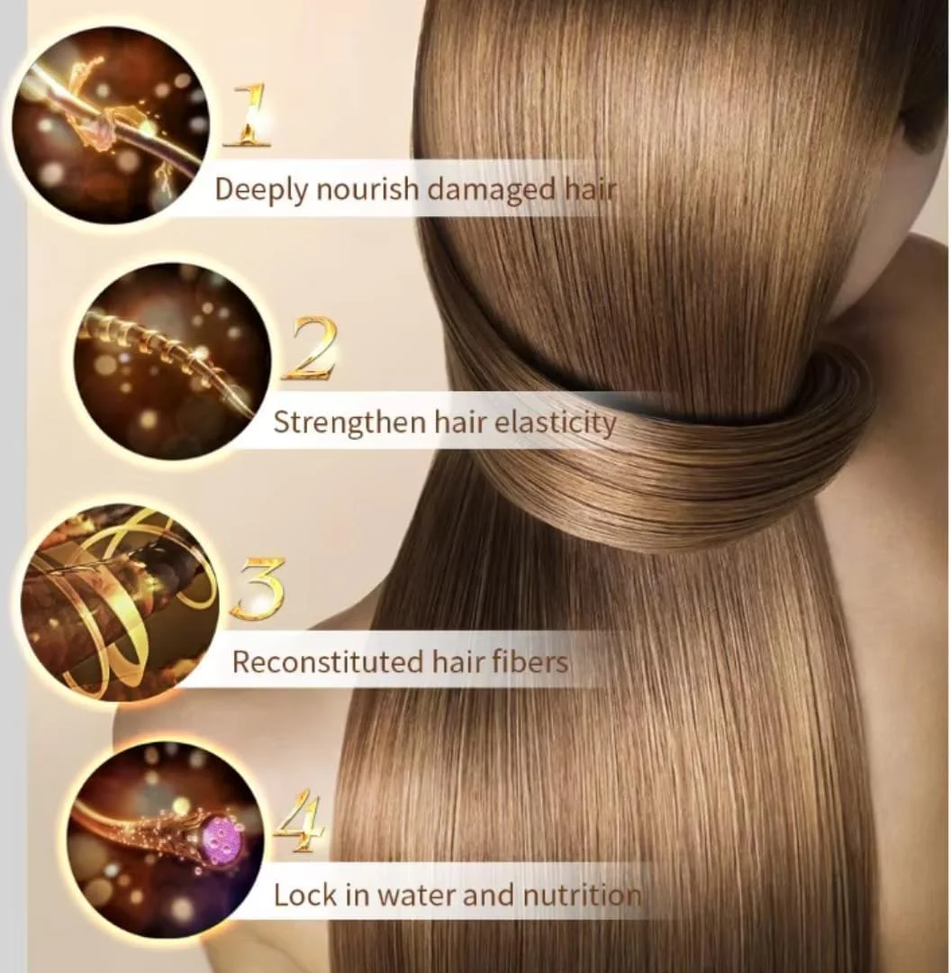 ماسک مو کراتین و کلاژن هیر ویزارد – ترمیم عمقی و درخشش | فرمول غنی شده برای موهای خشک، آسیب دیده و وز – 500 میلی لیتر