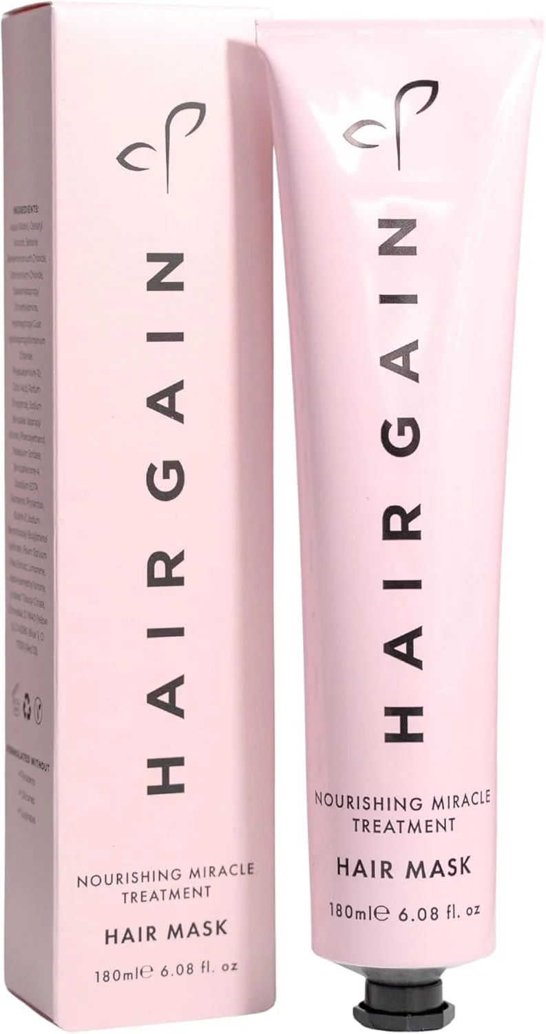 ماسک مو مغذی Hair Gain - ماسک موی آبرسان عمیق و ماندگار برای موهای خشک و آسیب دیده، افزایش رشد مو - درمان عمیق، مرطوب کننده مو، کنترل وز، موهای مجعد 50 میلی لیتر