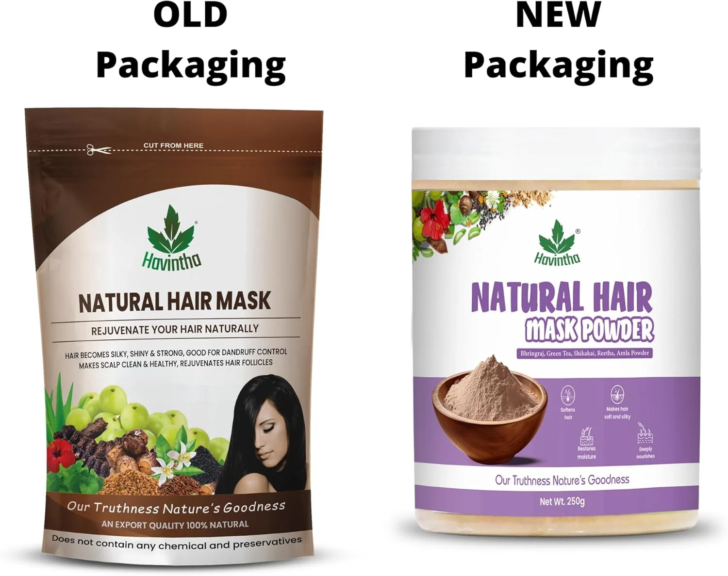 ماسک موی هاوینتا برای رشد مو، رفع موخوره، درخشندگی و تغذیه مو، 250 گرم