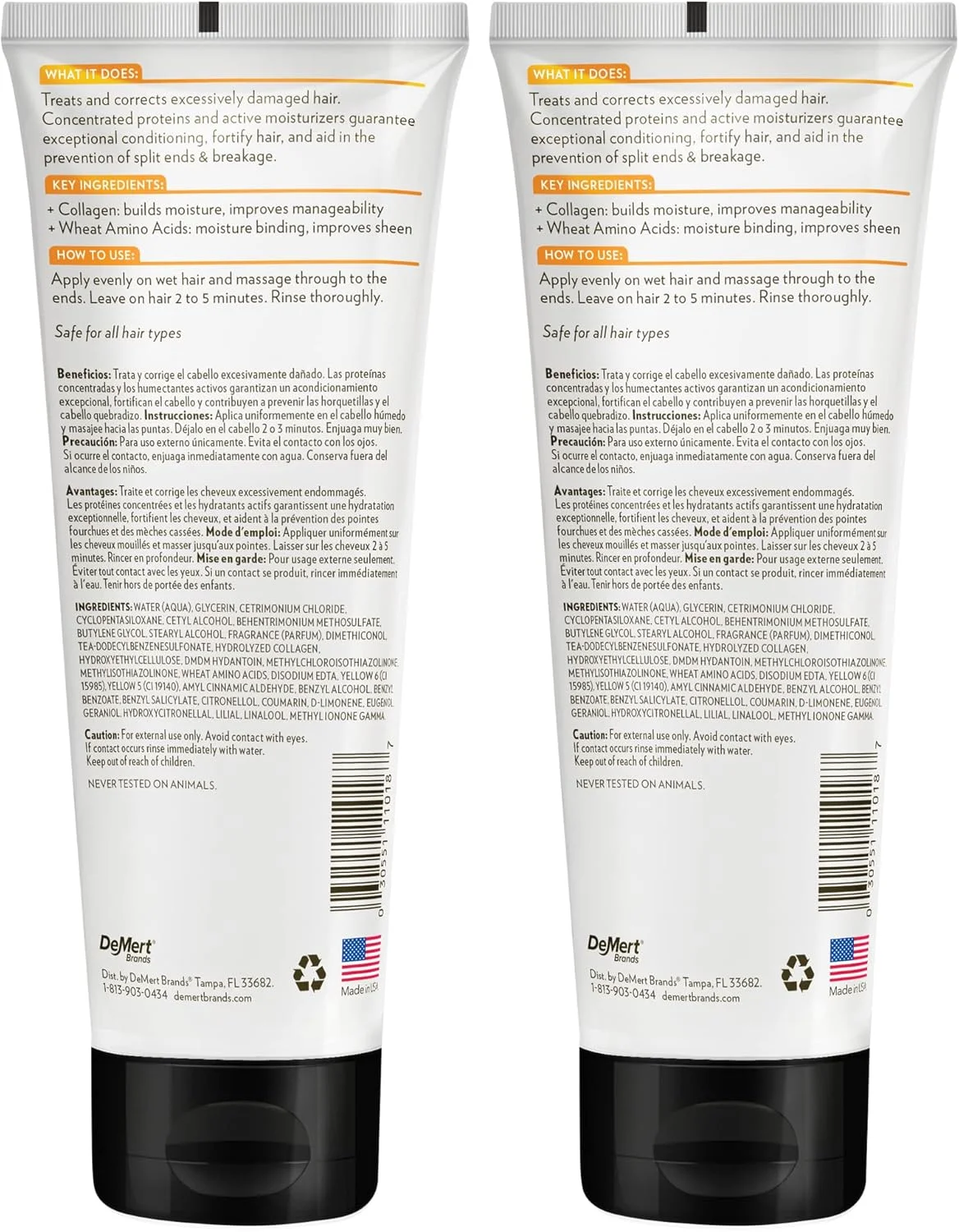 ماسک موی ترمیم کننده موهای آسیب دیده Hi-Pro-Pac - حجم 236 میلی لیتر - درمان پروتئینی قوی مو - نرم کننده عمیق مو، تقویت کننده مو و کمک به جلوگیری از موخوره و شکستگی مو، سفید