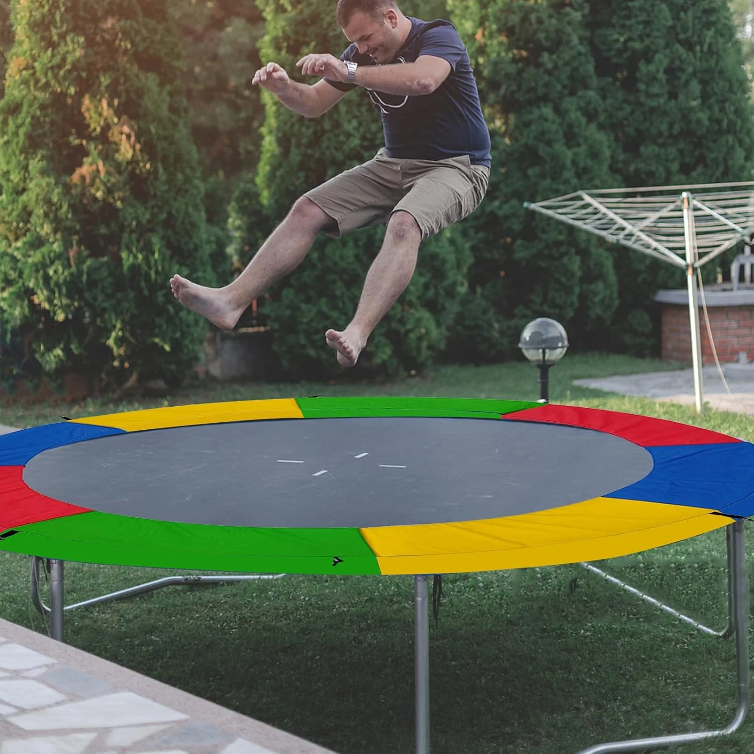 روکش محافظ ترامپولین ضدآب جهانی، پوشش فنر ترامپولین برای کودکان در قطرهای 1.83، 2.44، 3.05 و 3.66 متر