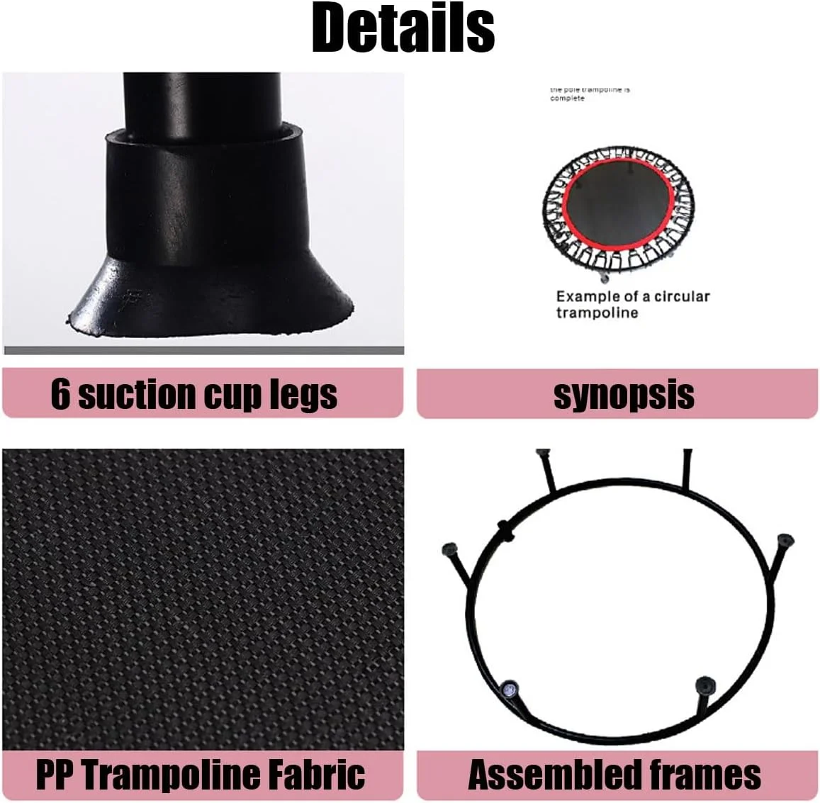 ترامپولین کوچک ایجن 40 اینچی - ریباند تناسب اندام برای بزرگسالان، استفاده در فضای داخلی/خارجی | ظرفیت بار بالا 150 کیلوگرم | طراحی بی صدا و ضد لغزش | ایده آل برای یک تمرین سالم و سرگرم کننده