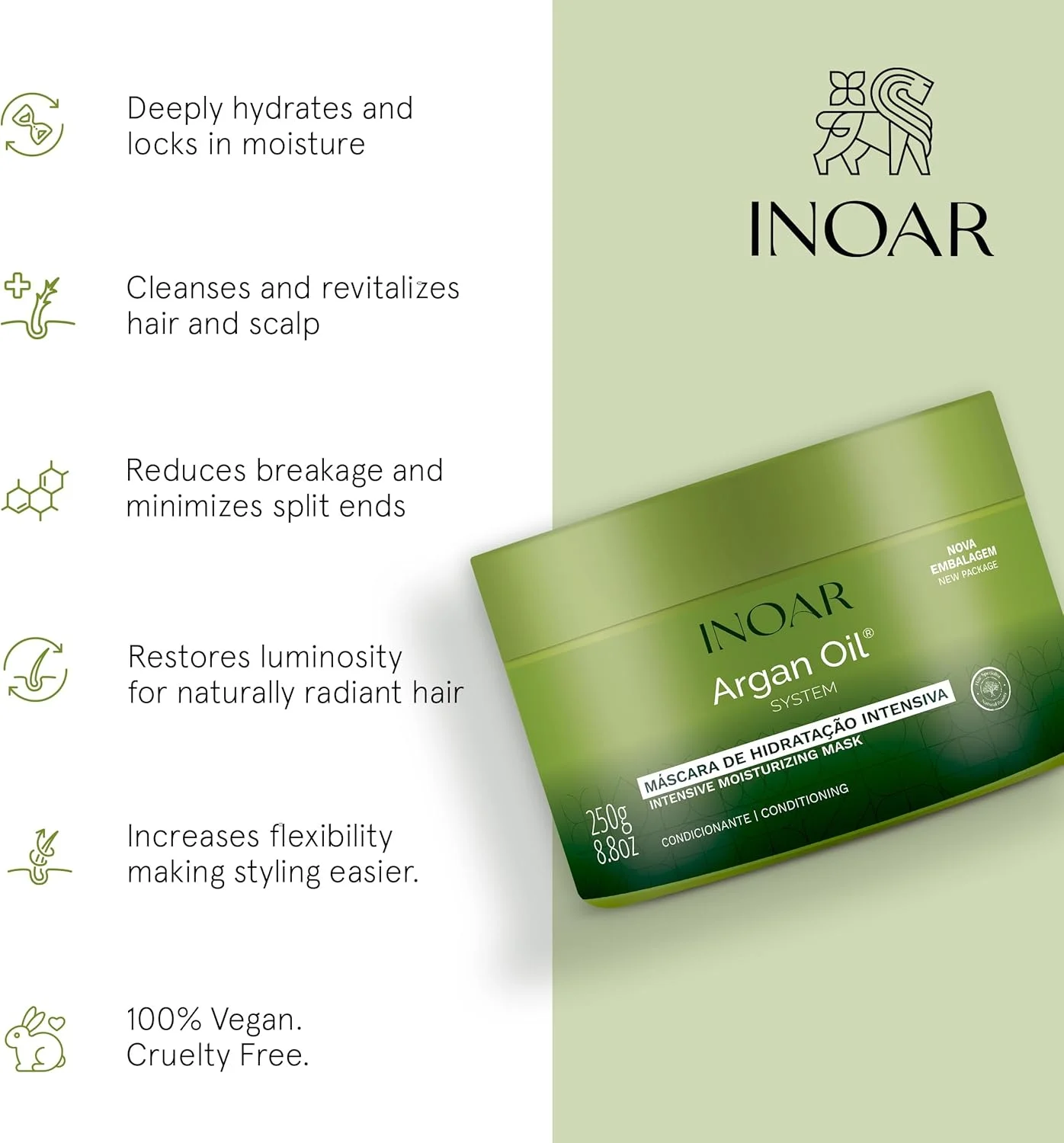 ماسک موی آرگان اینوآر پروفشنال، درمان قوی، 250 گرم