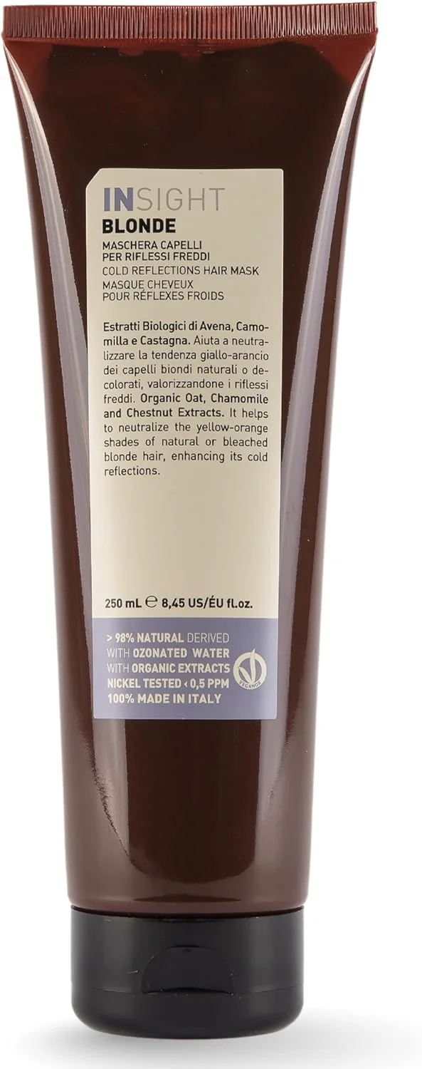ماسک مو روشن کننده موهای بلوند و دکلره اینسایت با عصاره جو دوسر، بابونه و شاه بلوط 250 میلی لیتر