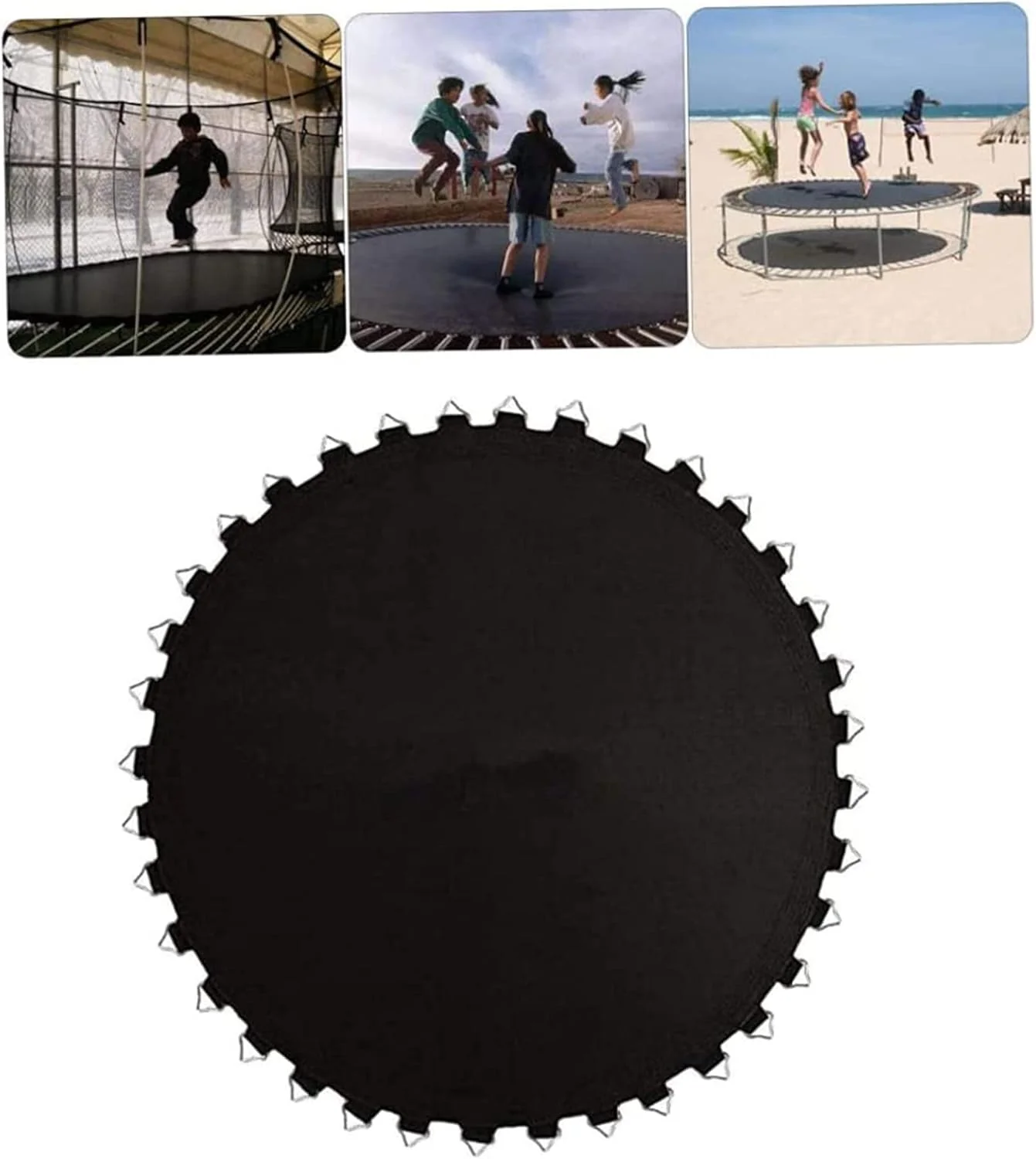 تشک ترامپولین، تشک پرش گرد مشکی 10 فوتی با 64 حلقه V، مقاوم در برابر اشعه ماوراء بنفش برای کودکان و بزرگسالان تشک ترامپولین، تشک پرش گرد مشکی 10 فوتی با 64 حلقه V، مقاوم در برابر اشعه ماوراء بنفش برای کودکان و بزرگسالان