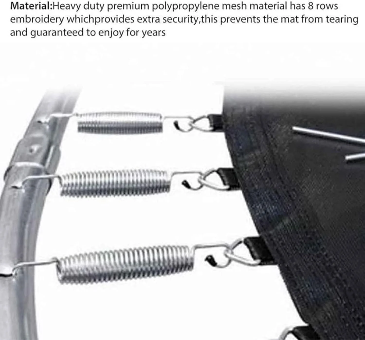 تشک ترامپولین، تشک پرش گرد مشکی 10 فوتی با 64 حلقه V، مقاوم در برابر اشعه ماوراء بنفش برای کودکان و بزرگسالان تشک ترامپولین، تشک پرش گرد مشکی 10 فوتی با 64 حلقه V، مقاوم در برابر اشعه ماوراء بنفش برای کودکان و بزرگسالان