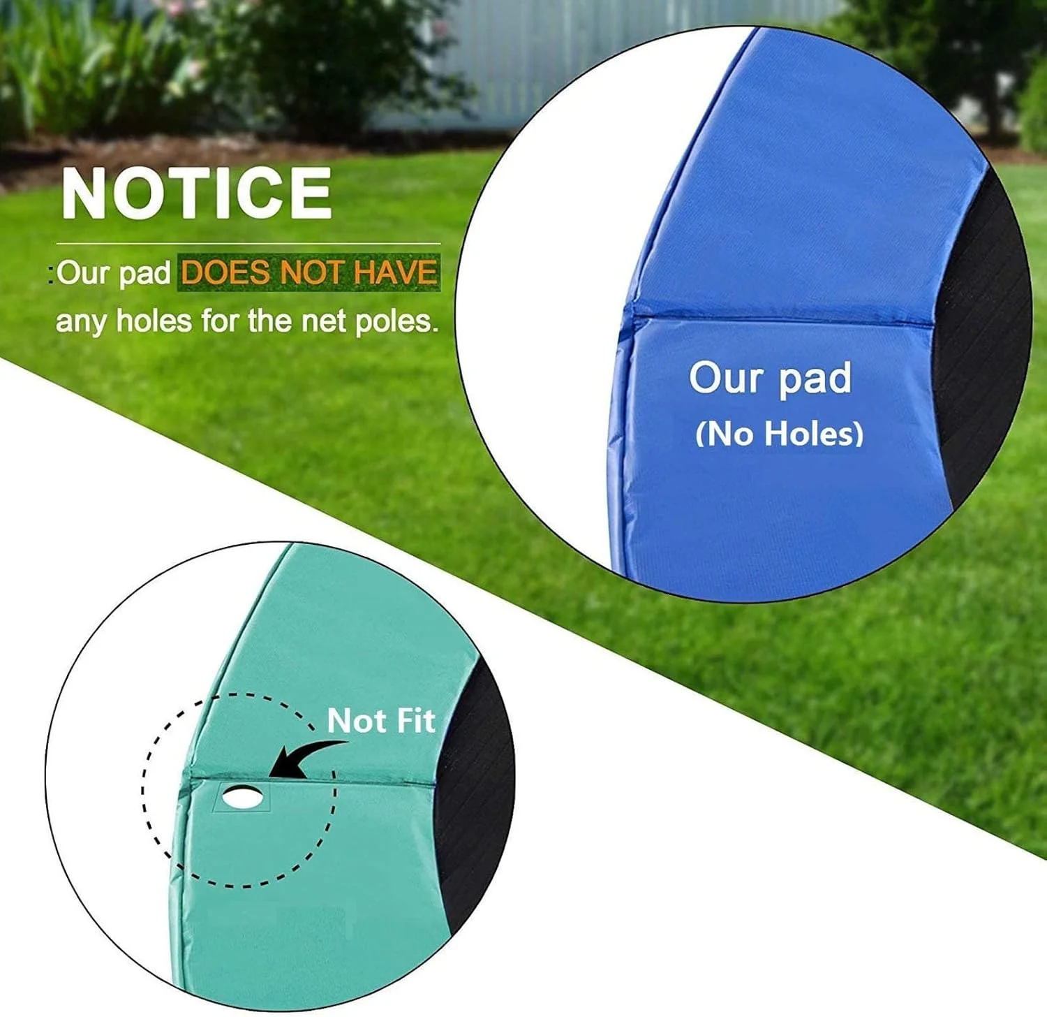 محافظ فنر ترامپولین جایگزین جهانی، راحت، بادوام و مقاوم در برابر آب، مناسب برای فریم های 6، 8، 10، 12، 13، 14، 15 و 16 فوت محافظ فنر ترامپولین جایگزین جهانی، راحت، بادوام و مقاوم در برابر آب، مناسب برای فریم های 6، 8، 10، 12، 13، 14، 15 و 16 فوت