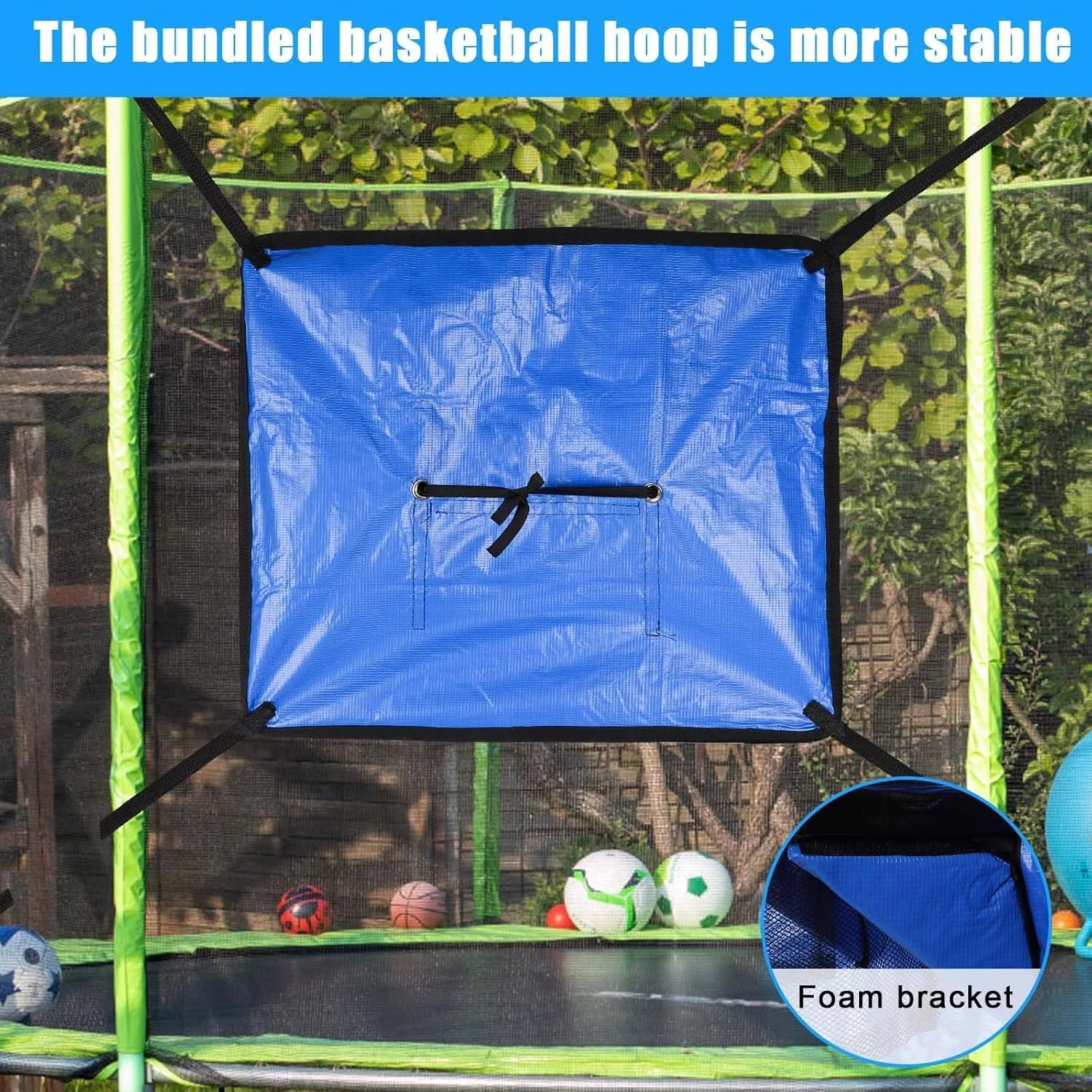 ست حلقه بسکتبال ترامپولین KASTWAVE، اتصال بسکتبال ترامپولین با محفظه، 3 مینی توپ و 1 پمپ برای بازی کودکان و بزرگسالان در فضای داخلی و خارجی، نصب آسان ست حلقه بسکتبال ترامپولین KASTWAVE، اتصال بسکتبال ترامپولین با محفظه، 3 مینی توپ و 1 پمپ برای بازی کودکان و بزرگسالان در فضای داخلی و خارجی، نصب آسان