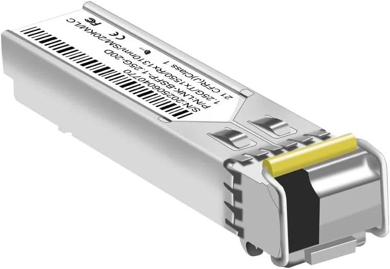 ماژول فرستنده و گیرنده دو طرفه تک حالته LC با سرعت 1.25 گیگابیت بر ثانیه، برد 20 کیلومتر، 1310nm TX / 1550nm RX، 1550nm TX / 1310nm RX، پشتیبانی از DDM، 0 درجه سانتیگراد تا +70 درجه سانتیگراد (دو عدد) ماژول فرستنده و گیرنده دو طرفه تک حالته LC با سرعت 1.25 گیگابیت بر ثانیه، برد 20 کیلومتر، 1310nm TX / 1550nm RX، 1550nm TX / 1310nm RX، پشتیبانی از DDM، 0 درجه سانتیگراد تا +70 درجه سانتیگراد (دو عدد)